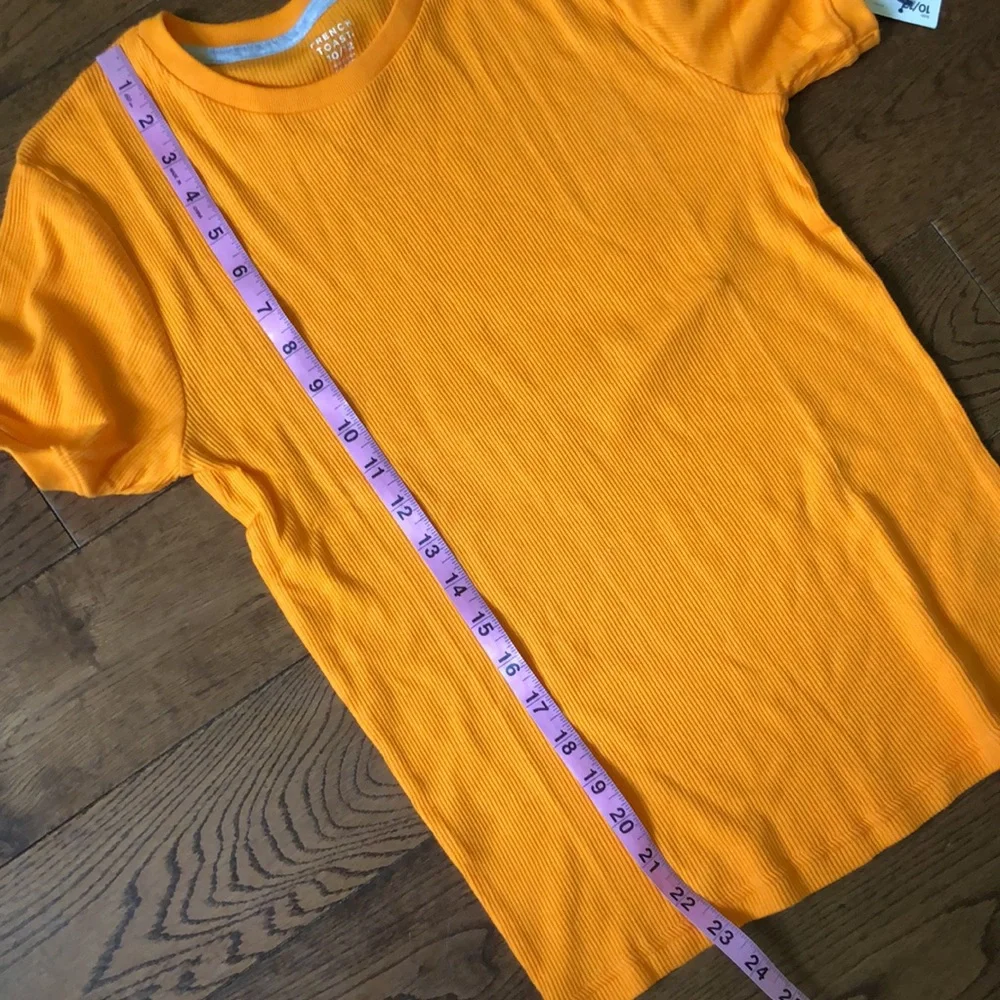 NEW NWT 2 FRENCH TOAST crew neck ribbed tee shirts in orange size 10 / 12